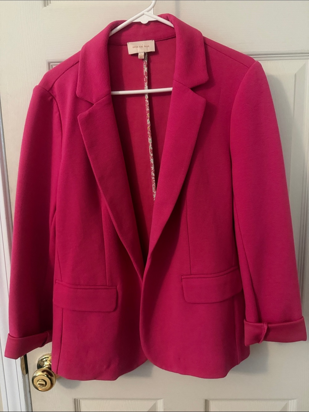 Skies Are Blue Hot Pink Tailored Blazer